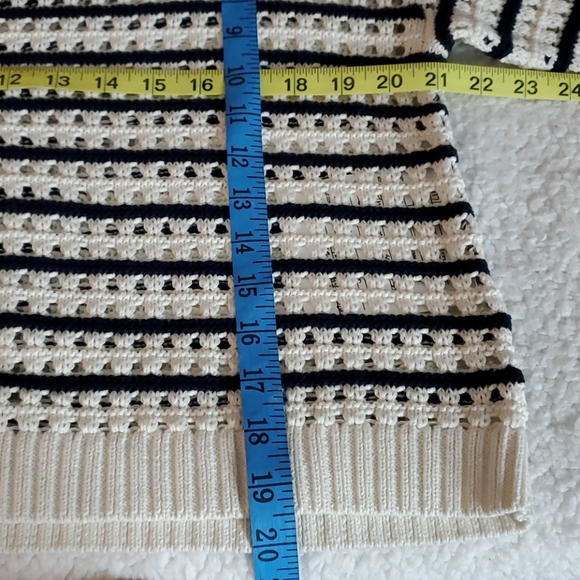 Lucky Brand Pointelle Knit Stripe Sweater - Picture 6 of 9